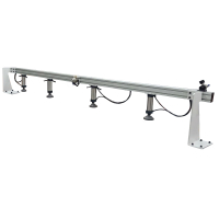 Pneumatic clamping beam assembly for sliding table saws