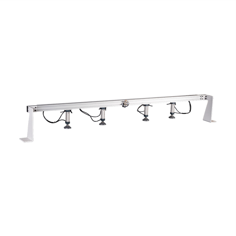 Pneumatic clamping beam assembly for sliding table saws