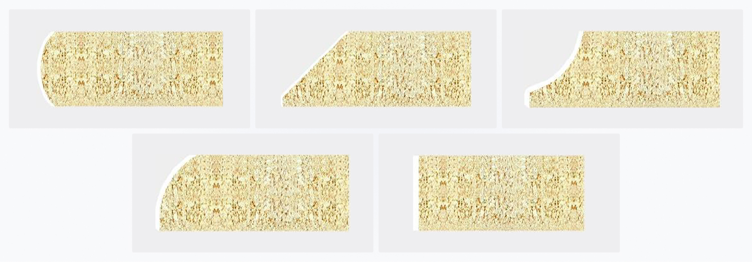 Possible processing profiles on the KDT KE-399R machine